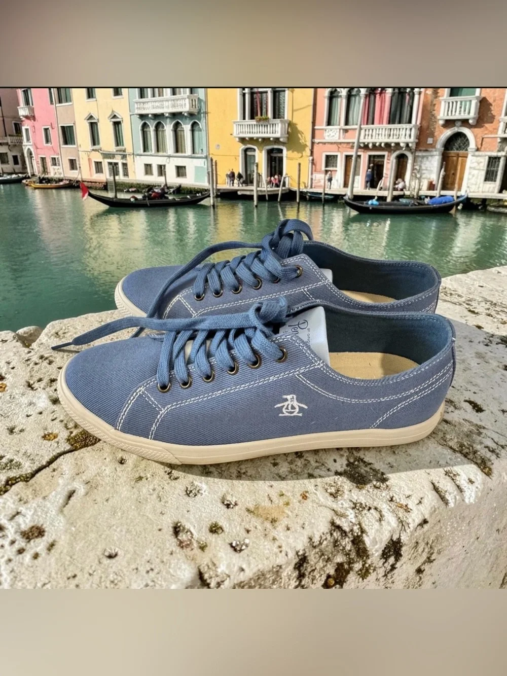 Original Penguin Blue Canvas Low-Top Lace-Brand new, never used, no tag